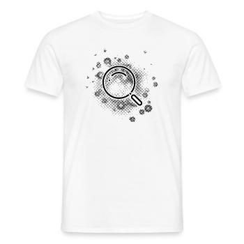 Magnifying glass with dots background - Men's T-Shirt - white - Front - AI Model Male 178 dark (178cm)