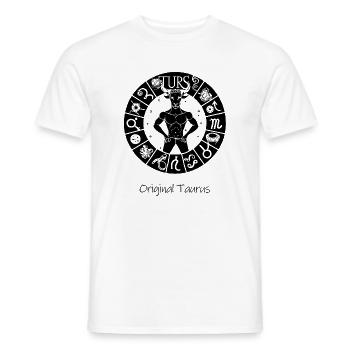 Sternzeichen Stier 001 schwarz - Männer T-Shirt - Weiß - Vorne - AI Model Male 178 dark (178cm)