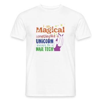 Je suis un peu une technicienne ongulaire magique - T-shirt homme - blanc - Devant - AI Model Male 178 dark (178cm)