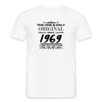 1969 - Année de construction 1969 - Naissance 1969 - T-shirt homme - blanc - Devant - AI Model Male 178 dark (178cm)