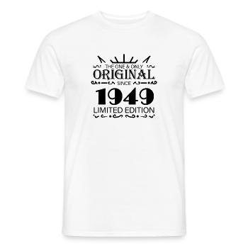 1949 - Year of construction 1949 - Born 1949 - Men's T-Shirt - white - Front - AI Model Male 178 dark (178cm)
