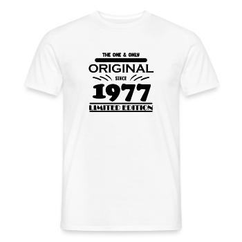 1977 - Année de construction 1977 - Né en 1977 - T-shirt homme - blanc - Devant - AI Model Male 178 dark (178cm)