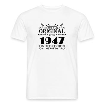 1947 - Baujahr 1947 - Jahrgang 1947 - Männer T-Shirt - Weiß - Vorne - AI Model Male 178 dark (178cm)