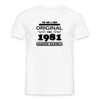 1981 - Year of construction 1981 - Born 1981 - Men's T-Shirt - white - Front - AI Model Male 178 dark (178cm)
