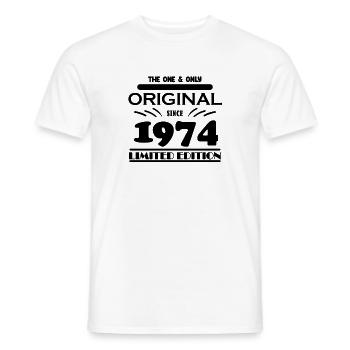 1974 - Year of construction 1974 - Born 1974 - Men's T-Shirt - white - Front - AI Model Male 178 dark (178cm)
