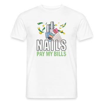 Nägel Zahlen Meine Rechnungen Maniküre - Männer T-Shirt - Weiß - Vorne - AI Model Male 178 dark (178cm)