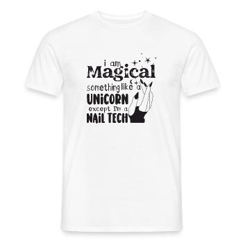 Je suis un peu une technicienne ongulaire magique - T-shirt homme - blanc - Devant - AI Model Male 178 dark (178cm)