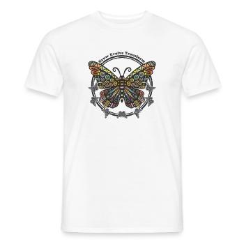 Boho Style Schmetterling - Grow Evolve Transform - Männer T-Shirt - Weiß - Vorne - AI Model Male 178 dark (178cm)