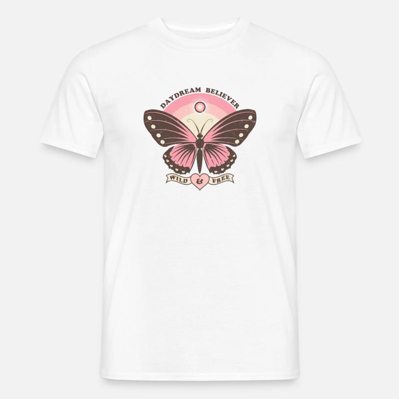 Boho Style Schmetterling - Männer T-Shirt - Weiß