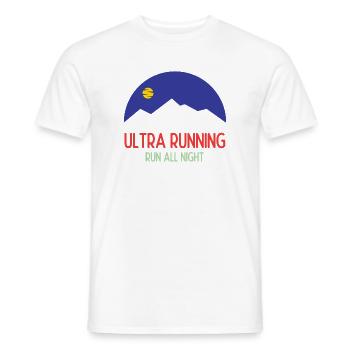 Ultra Running – Laufen Sie die ganze Nacht - Männer T-Shirt - Weiß - Vorne - AI Model Male 178 dark (178cm)