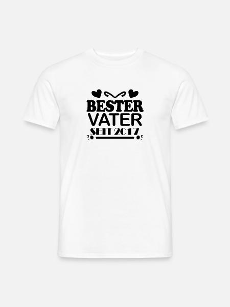 Bester Vater seit 2017 - Männer T-Shirt - Weiß