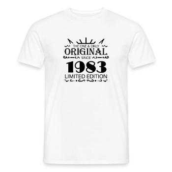 1983 - Année de construction 1983 - Né en 1983 - T-shirt homme - blanc - Devant - AI Model Male 178 dark (178cm)