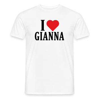 T-Shirt Ich liebe Gianna T-Shirt Geschenkidee - Männer T-Shirt - Weiß - Vorne - AI Model Male 178 dark (178cm)