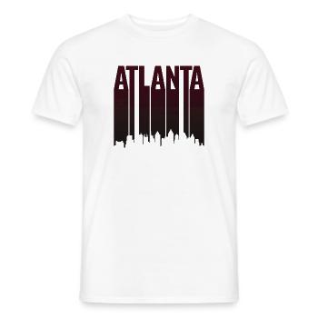 Atlanta Skyline Vertikal Silhouette - Männer T-Shirt - Weiß - Vorne - AI Model Male 178 dark (178cm)