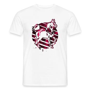 Riding - Equestrian - Equestrian Sports & Equestrian Sports - Horse - Men's T-Shirt - white - Front - AI Model Male 178 dark (178cm)