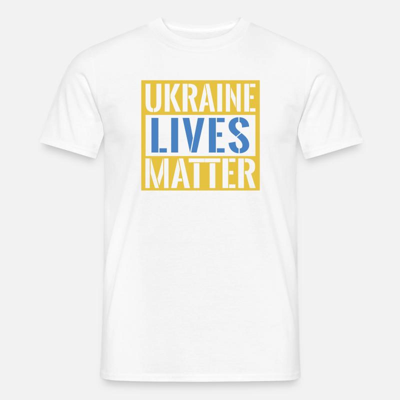 Ukraine Lives Matter Bold Statement - Männer T-Shirt - Weiß