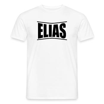 t-shirt Elias idée cadeau t-shirt - T-shirt homme - blanc - Devant - AI Model Male 178 dark (178cm)
