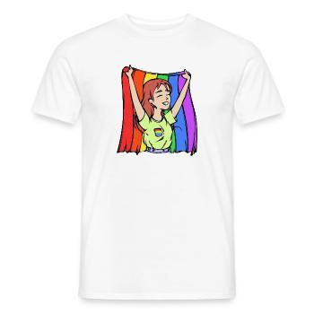 Equality Lgbt Rainbow Flag Homo - Men's T-Shirt - white - Front - AI Model Male 178 dark (178cm)