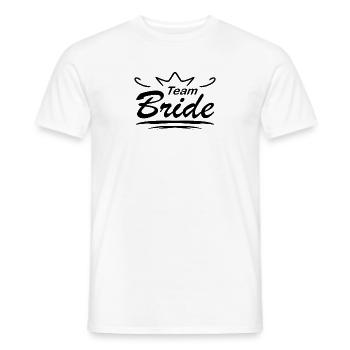 Célébration de mariage nuptiale par équipe - T-shirt homme - blanc - Devant - AI Model Male 178 dark (178cm)