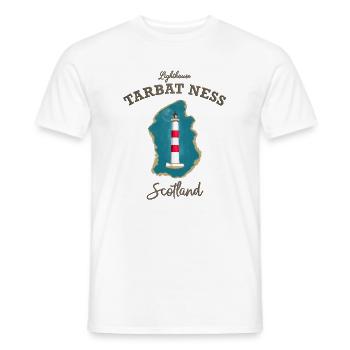 Ecosse ,Phare, Tarbat Ness, Mer du Nord - T-shirt homme - blanc - Devant - AI Model Male 178 dark (178cm)