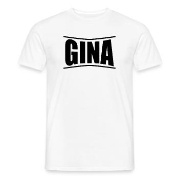 T-Shirt Gina T-Shirt Geschenkidee - Männer T-Shirt - Weiß - Vorne - AI Model Male 178 dark (178cm)