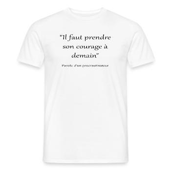 Procrastinateur - T-shirt homme - blanc - Devant - AI Model Male 178 dark (178cm)