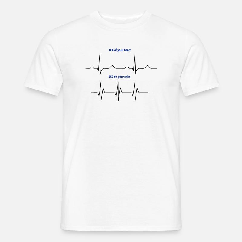 Elektrokardiogramm (EKG) echter Rhythmus vs. Mode - Männer T-Shirt - Weiß