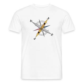 Conception de kayak cool avec rose des vents, kayak jaune - T-shirt homme - blanc - Devant - AI Model Male 178 dark (178cm)