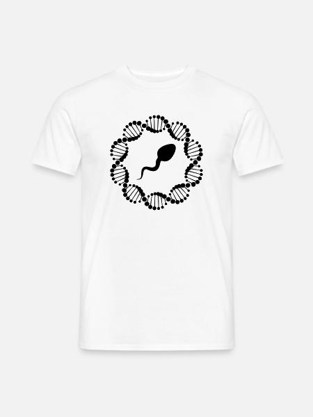 DNA-Strang im Kreis mit Spermien - Männer T-Shirt - Weiß