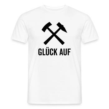 Glück Auf Bergmannszeichen Schlägel Eisen Pott Aue - Männer T-Shirt - Weiß - Vorne - AI Model Male 178 dark (178cm)