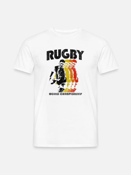Rugby World Championship Farbdesign - Männer T-Shirt - Weiß