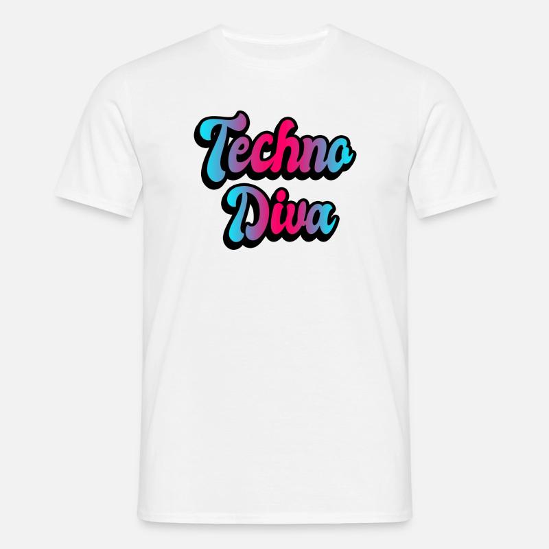 Techno Diva - T-shirt til herrer - hvid