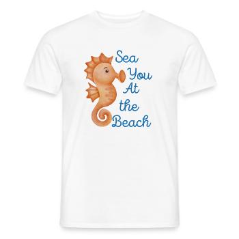 Sea you at the Beach - Beach Lovers Gift Idea - Men's T-Shirt - white - Front - AI Model Male 178 dark (178cm)