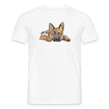 Chien de berger - T-shirt homme - blanc - Devant - AI Model Male 178 dark (178cm)