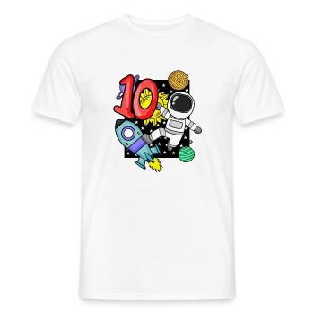 10e anniversaire - 10 ans Jeune astronaute - T-shirt homme - blanc - Devant - AI Model Male 178 dark (178cm)