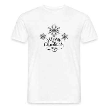 snowflake Merry Christmas - Men's T-Shirt - white - Front - AI Model Male 178 dark (178cm)