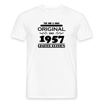 1957 - Baujahr 1957 - Jahrgang 1957 - Männer T-Shirt - Weiß - Vorne - AI Model Male 178 dark (178cm)