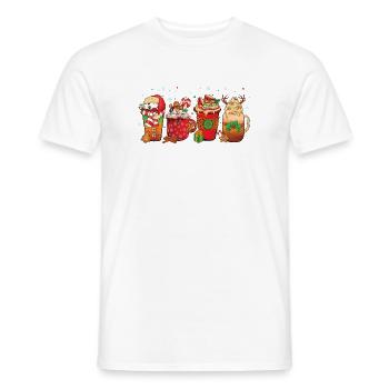 Tasse Heiße Schokolade Pfefferminz-mokka - Männer T-Shirt - Weiß - Vorne - AI Model Male 178 dark (178cm)