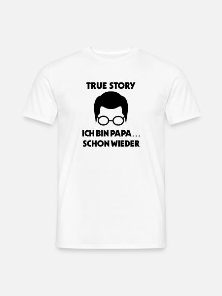 Papa Familienglück Baby Statement Babyglück Eltern - Männer T-Shirt - Weiß