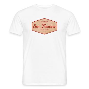 San Francisco Vintage Badge - Männer T-Shirt - Weiß - Vorne - AI Model Male 178 dark (178cm)