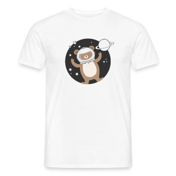 niedlicher Astronauten Bär im comic Stil - Männer T-Shirt - Weiß - Vorne - AI Model Male 178 dark (178cm)