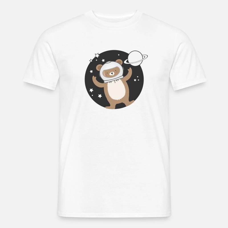 niedlicher Astronauten Bär im comic Stil - Männer T-Shirt - Weiß
