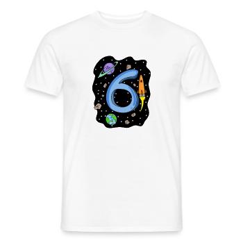 6 years old Young astronaut - Men's T-Shirt - white - Front - AI Model Male 178 dark (178cm)