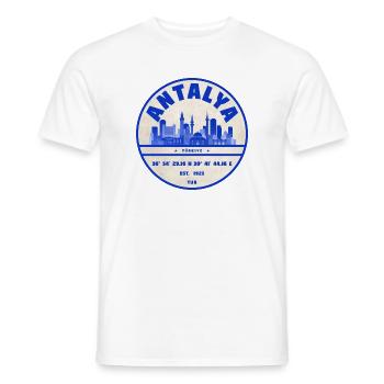 Antalya Skyline Emblem - Küstenstadt Flair - Männer T-Shirt - Weiß - Vorne - AI Model Male 178 dark (178cm)