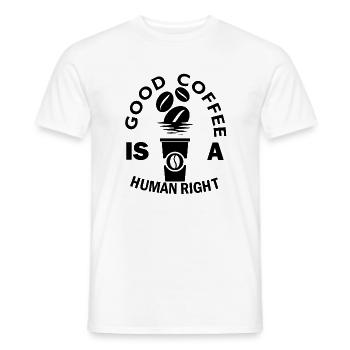 Un bon café est un droit humain - T-shirt homme - blanc - Devant - AI Model Male 178 dark (178cm)