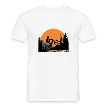 Mountain bike - Men's T-Shirt - white - Front - AI Model Male 178 dark (178cm)