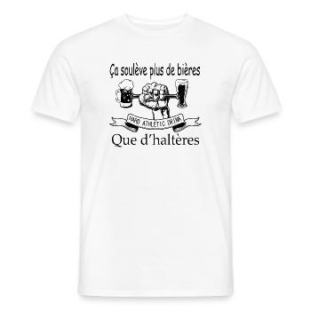 HARD ATHLETIC DRINK, c'est pas évident comme sport - T-shirt homme - blanc - Devant - AI Model Male 178 dark (178cm)