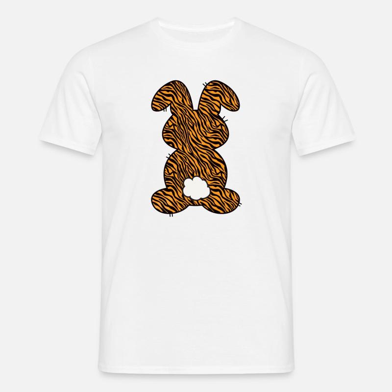 Tiger Pattern Rabbit Easter - Men's T-Shirt - white