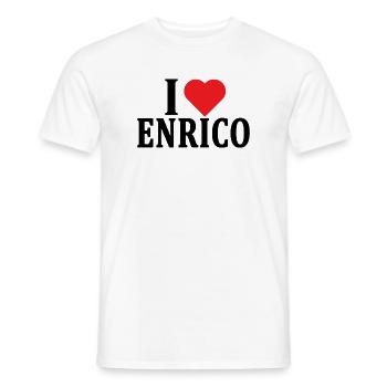 T-Shirt Ich liebe Enrico T-Shirt Geschenkidee - Männer T-Shirt - Weiß - Vorne - AI Model Male 178 dark (178cm)
