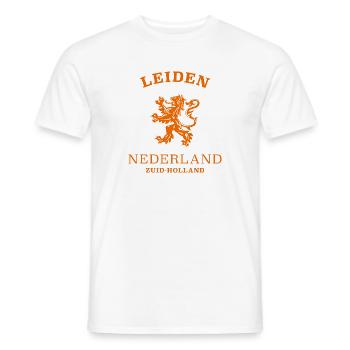 LEIDEN Niederlande, Pays-Bas - T-shirt homme - blanc - Devant - AI Model Male 178 dark (178cm)
